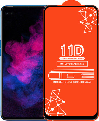 Qyist Edge To Edge Tempered Glass for Realme X50(Pack of 1)