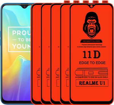 Laxdom Edge To Edge Tempered Glass for Realme U1(Pack of 5)