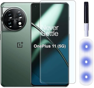 NaturalBuy Edge To Edge Tempered Glass for Oneplus 11 (1+11 5G)-UV| / Tempered Glass | Screen Protector Full HD Quality Tempered Glass Anti-Scratch Edge to Edge Coverage with Easy Installation Kit (Black) |(Pack of 1)