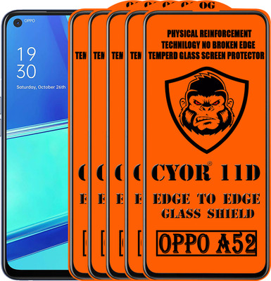 CYOR Edge To Edge Tempered Glass for OPPO A52(Pack of 5)
