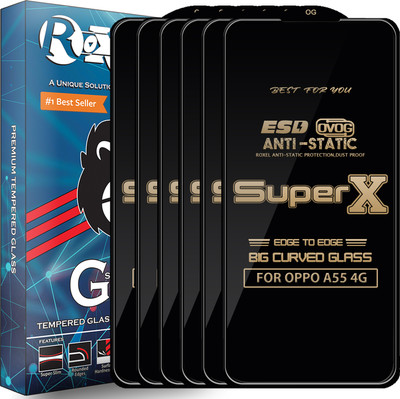 Roxel Edge To Edge Tempered Glass for OPPO A55 4G(Pack of 6)