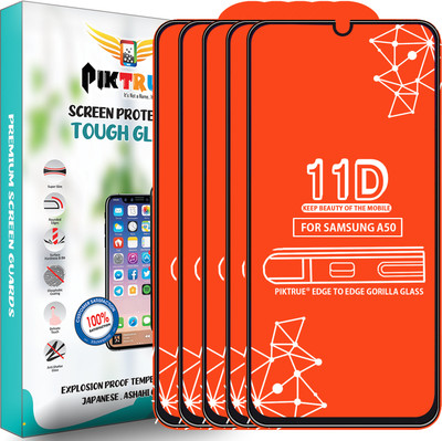 PikTrue Edge To Edge Tempered Glass for Samsung Galaxy A50(Pack of 5)