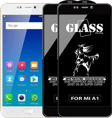 Qyist Edge To Edge Tempered Glass for Mi A1(Pack of 2)