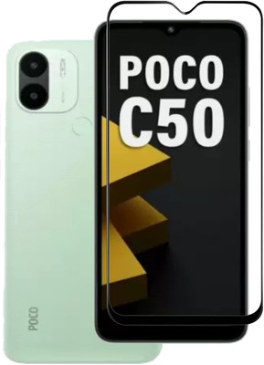 O2MG Edge To Edge Tempered Glass for POCO C50(Pack of 1)