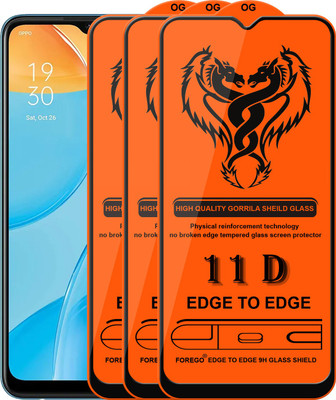 HQ Protection Edge To Edge Tempered Glass for Oppo A15(Pack of 3)