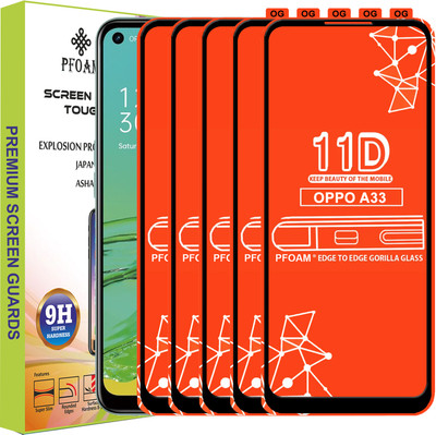PFOAM Edge To Edge Tempered Glass for OPPO A33(Pack of 5)
