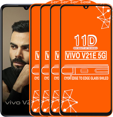 CYOR Edge To Edge Tempered Glass for VIVO V21E 5G(Pack of 4)