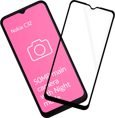 GLOBAL NOMAD Edge To Edge Tempered Glass for Nokia C32(Pack of 1)