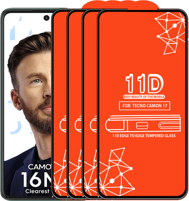 Roxel Edge To Edge Tempered Glass for Tecno Camon 17(Pack of 4)