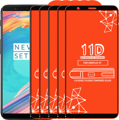 Qyist Edge To Edge Tempered Glass for OnePlus 5T(Pack of 5)