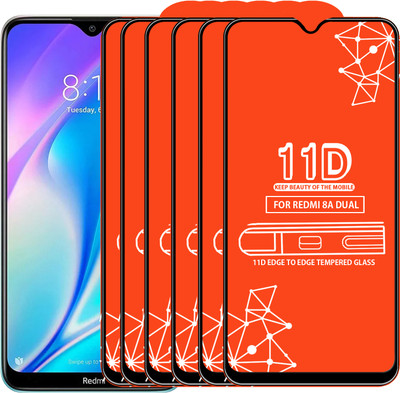 Roxel Edge To Edge Tempered Glass for Redmi 8A Dual(Pack of 6)