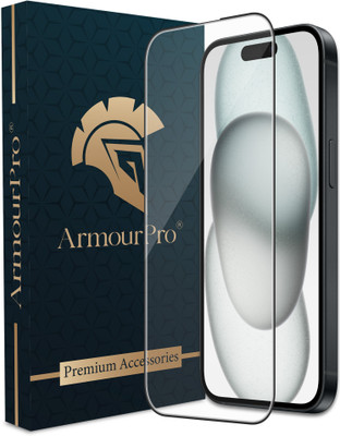ArmourPro Edge To Edge Tempered Glass for iPhone 15, Apple iPhone 15, Apple 15, Flare Glass(Pack of 1)