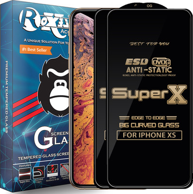 Roxel Edge To Edge Tempered Glass for Apple iPhone XS(Pack of 2)