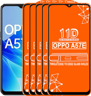 TWIGLO Edge To Edge Tempered Glass for OPPO A57E(Pack of 5)