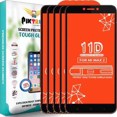 PikTrue Edge To Edge Tempered Glass for Mi Max 2(Pack of 5)