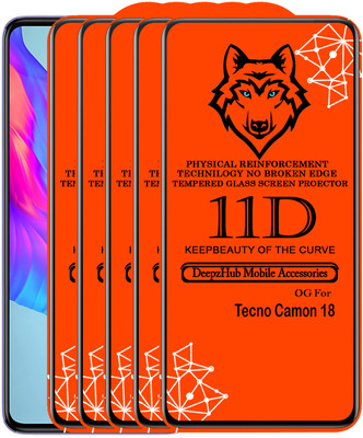 DeepzHub Edge To Edge Tempered Glass for Tecno Camon 18(Pack of 5)