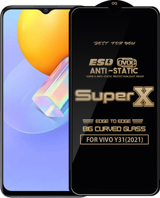 Qyist Edge To Edge Tempered Glass for Vivo Y31(2021)(Pack of 1)