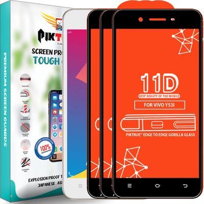 PikTrue Edge To Edge Tempered Glass for Vivo Y53I(Pack of 3)