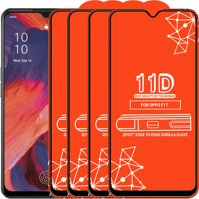 Qyist Edge To Edge Tempered Glass for Oppo F17(Pack of 4)