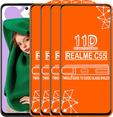 Flipkart SmartBuy Edge To Edge Tempered Glass for REALME C55(Pack of 4)