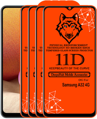DeepzHub Edge To Edge Tempered Glass for Samsung A32 4G(Pack of 4)