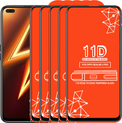 Roxel Edge To Edge Tempered Glass for Realme 6 Pro(Pack of 5)