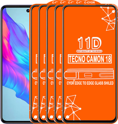 CYOR Edge To Edge Tempered Glass for TECNO CAMON 18(Pack of 5)
