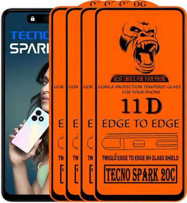 TWIGLO Edge To Edge Tempered Glass for TECNO SPARK 20C(Pack of 4)