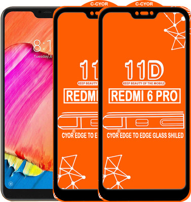 CYOR Edge To Edge Tempered Glass for Mi Redmi 6 pro(Pack of 2)