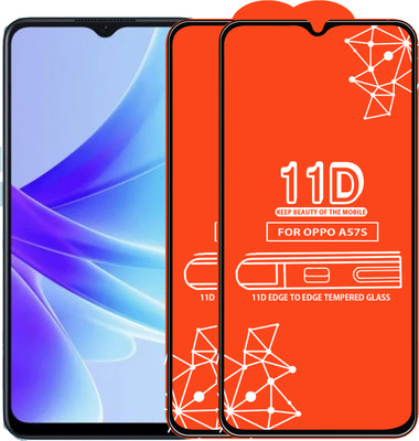Qyist Edge To Edge Tempered Glass for Oppo A57S(Pack of 2)