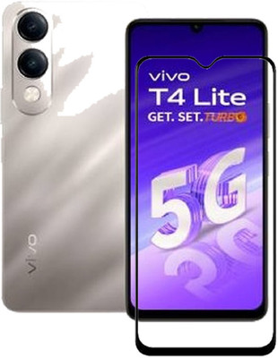 BRENZZ Edge To Edge Tempered Glass for vivo T4 Lite 5G, vivo T4 Lite(Pack of 1)