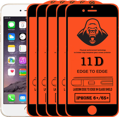 Laxdom Edge To Edge Tempered Glass for Apple iPhone 6s Plus(Pack of 5)