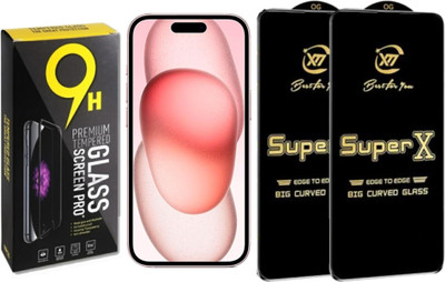 SuperX Edge To Edge Tempered Glass for iPhone 15 Plus(Pack of 2)