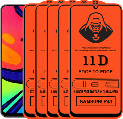 Laxdom Edge To Edge Tempered Glass for SAMSUNG GALAXY F41(Pack of 5)