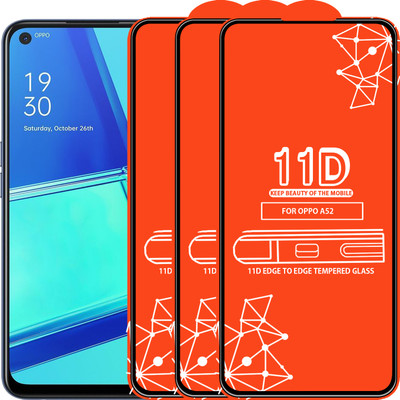 Qyist Edge To Edge Tempered Glass for Oppo A52 2020(Pack of 3)