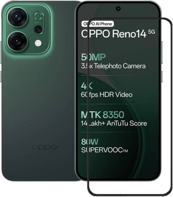 Flipkart SmartBuy Edge To Edge Tempered Glass for OPPO Reno14 5G, OPPO Reno 14 5G(Pack of 1)