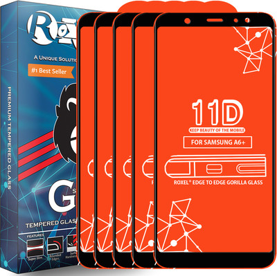 Roxel Edge To Edge Tempered Glass for Samsung Galaxy A6 Plus(Pack of 5)