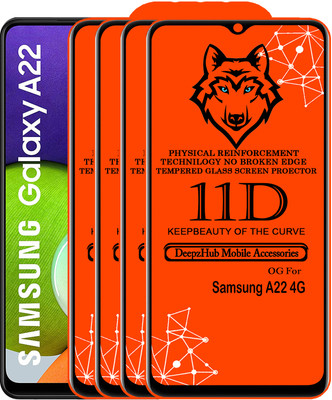 CRodible Edge To Edge Tempered Glass for Samsung Galaxy A22 4G(Pack of 4)