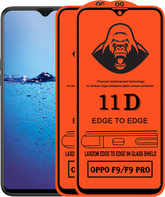 Laxdom Edge To Edge Tempered Glass for Oppo F9(Pack of 2)