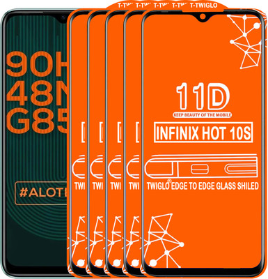 TWIGLO Edge To Edge Tempered Glass for INFINIX HOT 10S(Pack of 5)