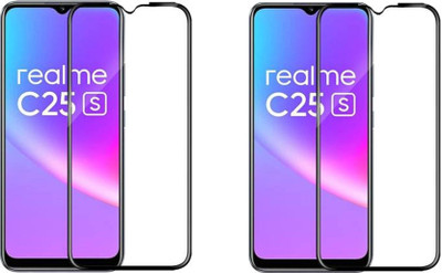 DMJHP Edge To Edge Tempered Glass for Realme C25s(Pack of 2)