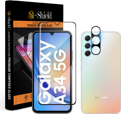 MS-Shield Edge To Edge Tempered Glass for Samsung Galaxy A34 5G, With Camera Lens Protector(Pack of 1)