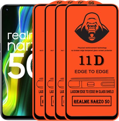 Laxdom Edge To Edge Tempered Glass for REALME NARZO 50(Pack of 4)