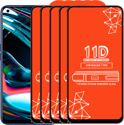 Qyist Edge To Edge Tempered Glass for Realme 7 Pro(Pack of 5)