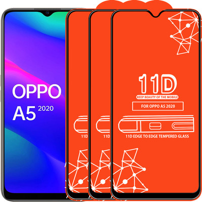 Qyist Edge To Edge Tempered Glass for Oppo A5 2020(Pack of 3)