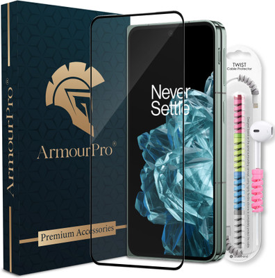 ArmourPro Screen Guard & Protector Applicator Accessory Combo for OnePlus OPEN 5G, ( 1 OG Tempered Glass and 1 Cable Protector )(Black)