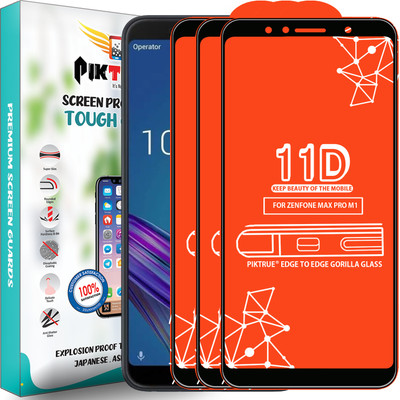 PikTrue Edge To Edge Tempered Glass for Asus Zenfone Max Pro M1(Pack of 3)