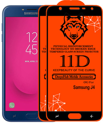 CRodible Edge To Edge Tempered Glass for Samsung Galaxy J4(Pack of 2)