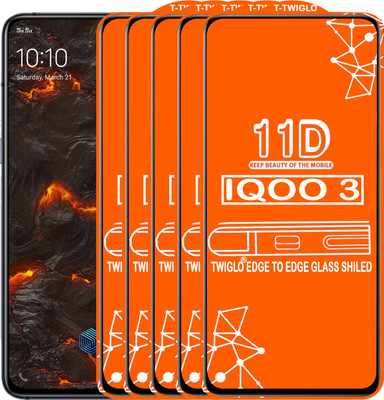 TWIGLO Edge To Edge Tempered Glass for IQOO 3(Pack of 5)