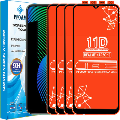 PFOAM Edge To Edge Tempered Glass for REALME NARZO 10(Pack of 4)